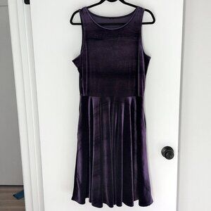 Black Milk purple velvet princess longline midi dress XL NWOT stretch pockets